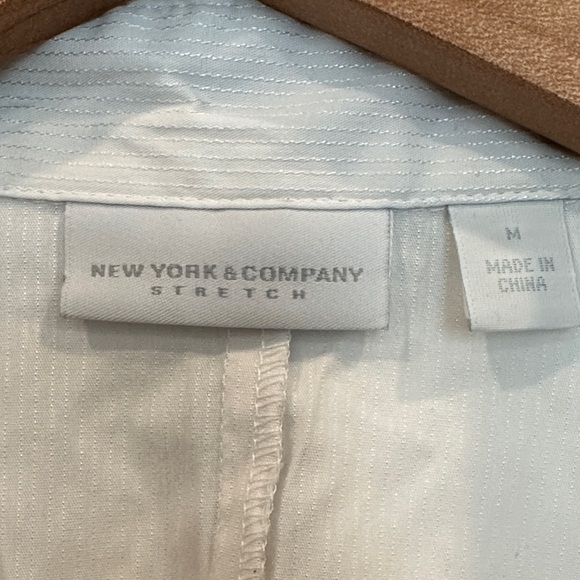 New York & Company White Casual Button Down Shirt - Picture 2 of 5